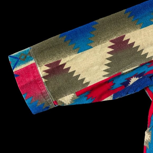 Vintage Woolrich Woolen Mills Aztec Oversized Chamois Popover Tunic Shirt - Picture 5 of 7